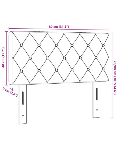 Testiera con testiera Grigio scuro 80 cm Pelle Sintetica