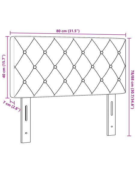 Testiera con testiera Rosa 80 cm Pelle Sintetica