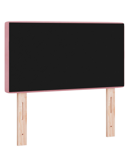 Testiera  con bottoni in cristallo tufted rosa 80 cm in velluto