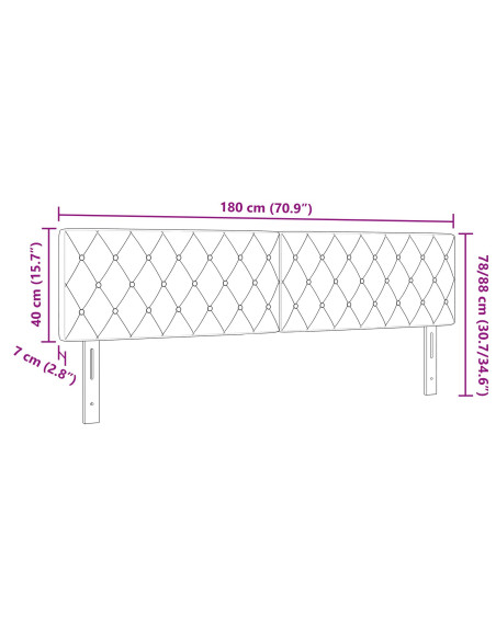 Testiera con testiera Rosa 180 cm Pelle Sintetica