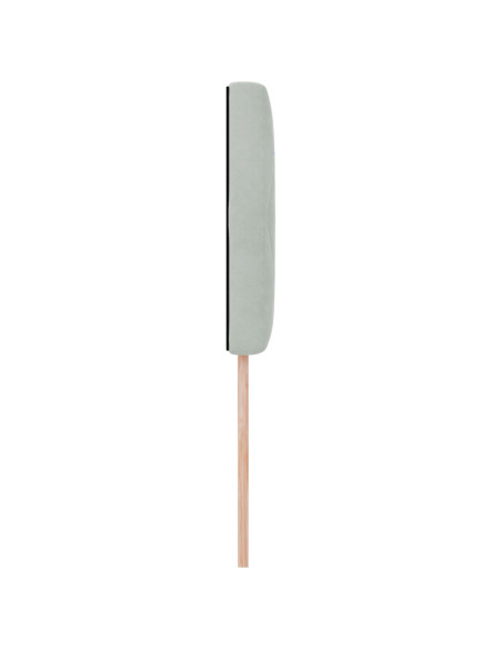 Testata letto  con bottoni a cristallo e rivestimento in velluto grigio chiaro 90 cm