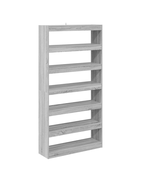 Mobile per libri/divisorio per stanze in rovere nero 100x30x198 cm in legno ingegnerizzato