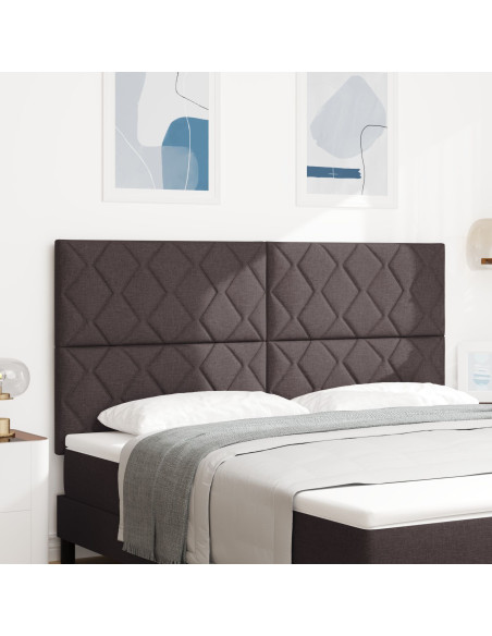 Testiera  Design a Blocchi di Diamante Marrone Scuro 180 cm Tessuto