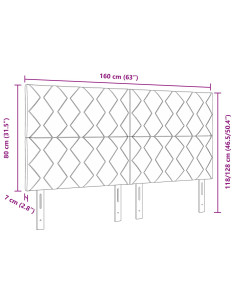 Testiera con testiera Blu scuro 160 cm Velluto 2