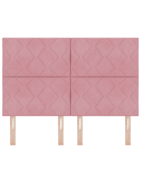 testiera rosa a blocchi di diamante  160 cm in velluto
