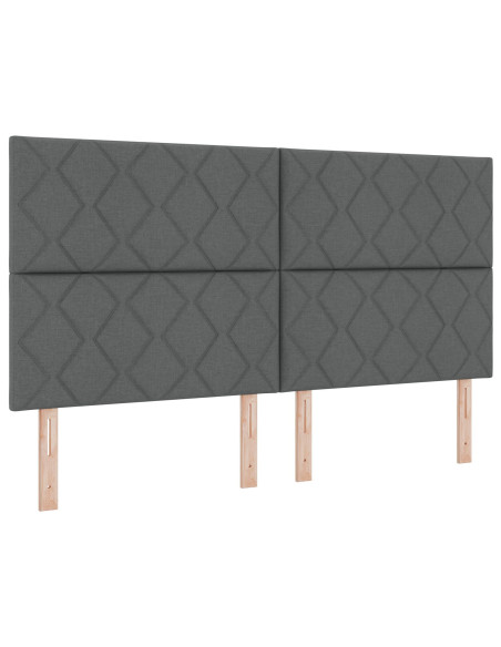Testiera  Design a Blocchi di Diamante Grigia Scura 180 cm Tessuto
