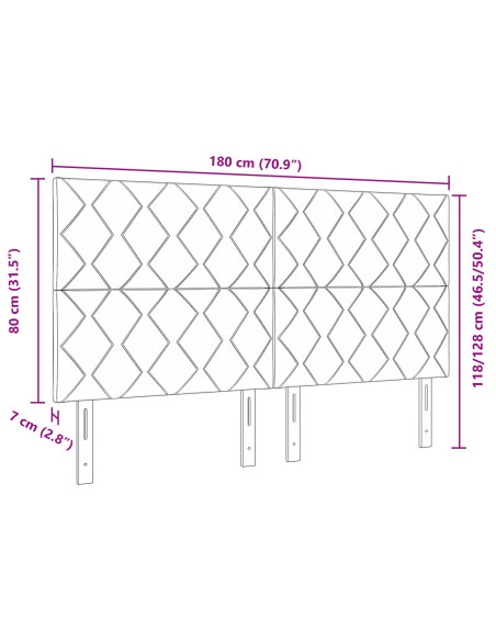 Testiera design blocchi di diamante panna 180 cm tessuto