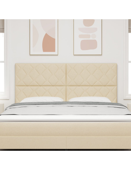 Testiera design blocchi di diamante panna 180 cm tessuto
