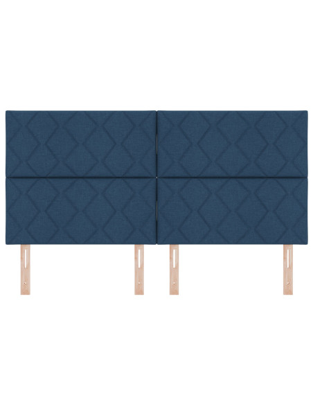 Testiera  Design a Blocchi di Diamante Blu 180 cm Tessuto