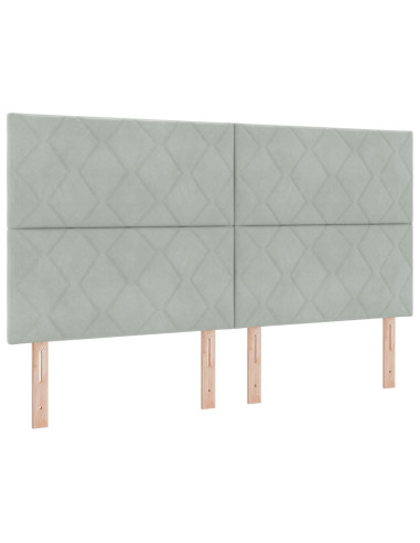 Testiera con testiera Grigio chiaro 180 cm Velluto