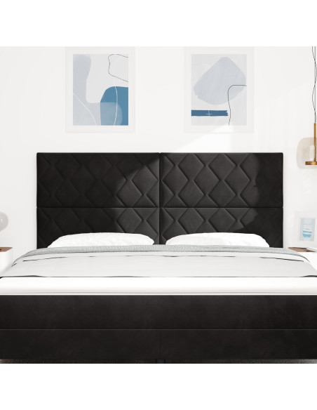 Testiera con testiera Nero 180 cm Velluto