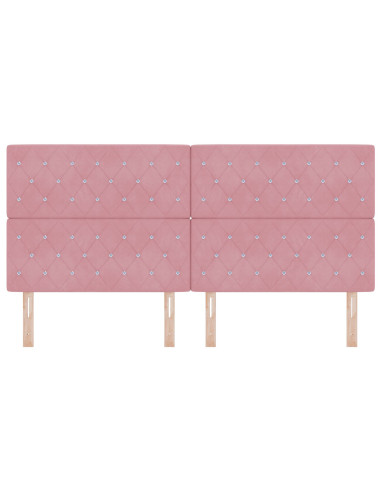 Testiera con testiera Rosa 200 cm Pelle Sintetica