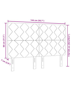 Testiera con testiera Grigio scuro 144 cm Velluto