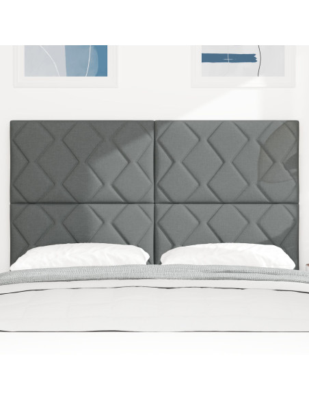 Testiera  Design Blocchi Diamante Grigio Scuro 160 cm Tessuto