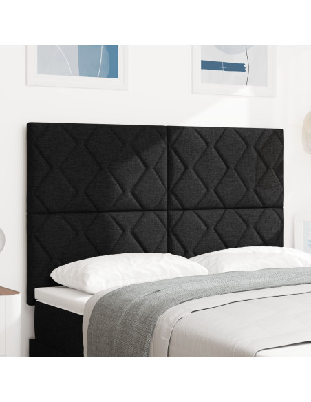 Testiera  Design a Blocchi di Diamante Nera 160 cm Tessuto