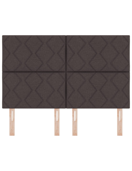 Testiera  Design a Blocchi di Diamante Marrone Scuro 160 cm Tessuto