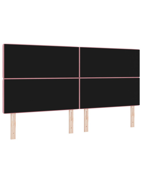 Testiera rosa tufted con bottoni di cristallo 200 cm in velluto