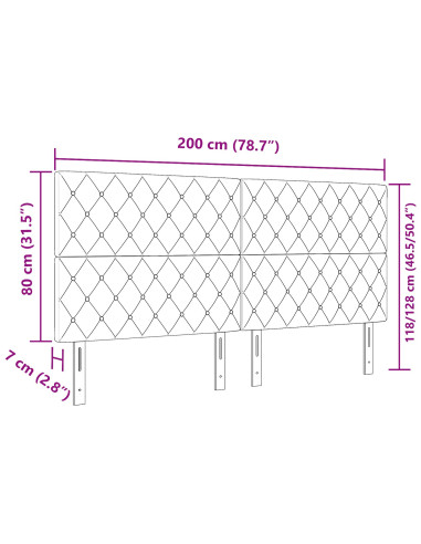 Testiera con testiera Rosa 200 cm Pelle Sintetica