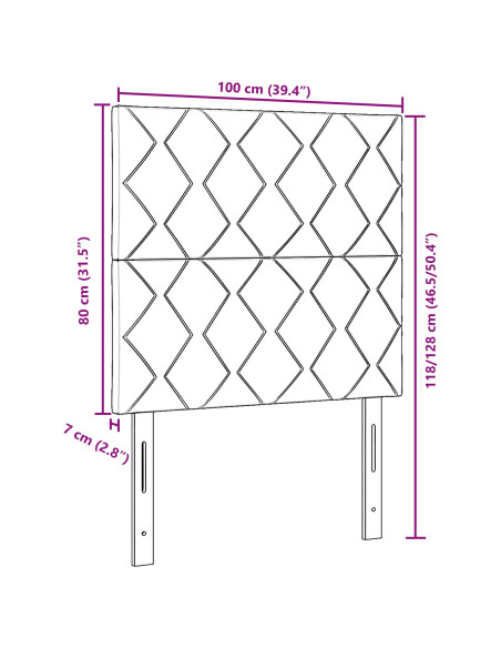 Testiera con testiera Crema 100 cm Pelle Sintetica