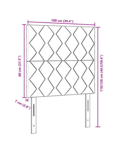 Testiera con testiera Grigio chiaro 100 cm Velluto