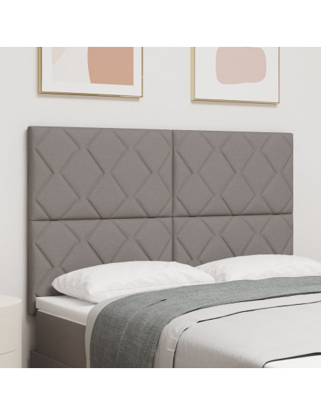 Testiera con Design a Blocchi di Diamante in Tortora, 140 cm in Tessuto
