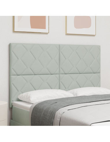 Testiera con testiera Grigio chiaro 144 cm Velluto