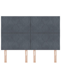 Testiera con testiera Grigio scuro 144 cm Velluto 2