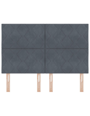 Testiera con testiera Grigio scuro 144 cm Velluto