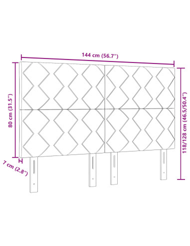 Testiera con testiera Nero 144 cm Velluto