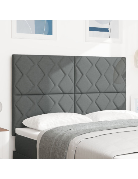 Testiera  Design Blocchi Diamante Grigio Scuro 160 cm Tessuto