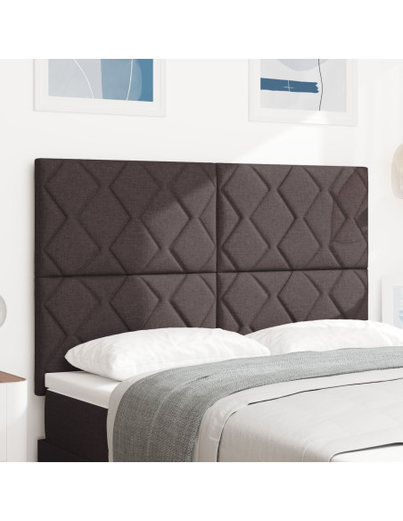 Testiera  Design a Blocchi di Diamante Marrone Scuro 160 cm Tessuto