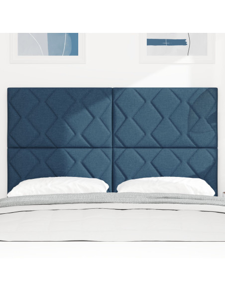 Testiera  con Design a Blocchi di Diamante Blu, 160 cm in Tessuto