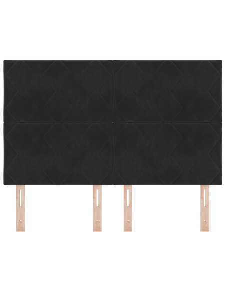 Testiera  Design a Blocchi di Diamante Nera 160 cm Velluto