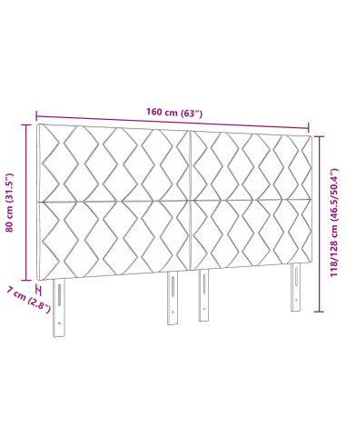 Testiera con testiera Verde scuro 160 cm Velluto