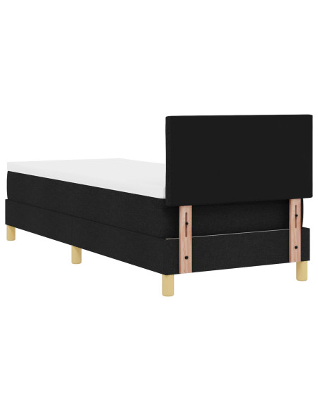 Letto con Box Spring e Materasso Nero 80x200 cm Tessuto
