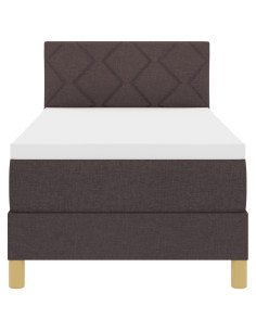 Letto a molle con materasso Marrone Scuro 80 x 200 cm Tessuto 2