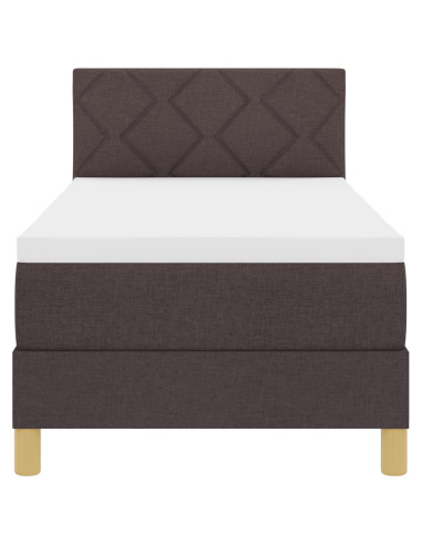 Letto a molle con materasso Marrone Scuro 80 x 200 cm Tessuto