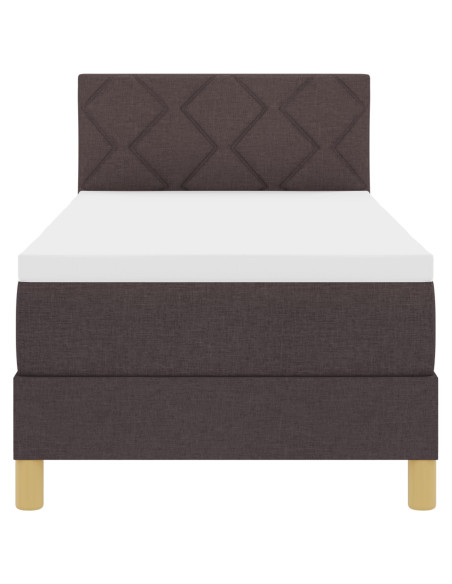 Letto con Molleggio  Marrone Scuro 80x200 cm Tessuto