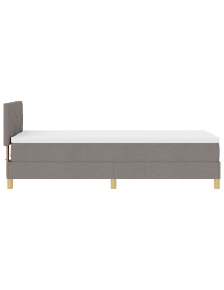 Letto con Box Spring  con Materasso Tortora 80x200 cm Tessuto