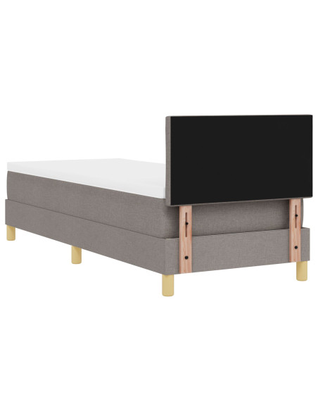 Letto con Box Spring  con Materasso Tortora 80x200 cm Tessuto