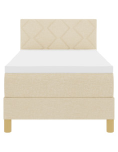 Letto a molle con materasso Crema 80 x 200 cm Tessuto