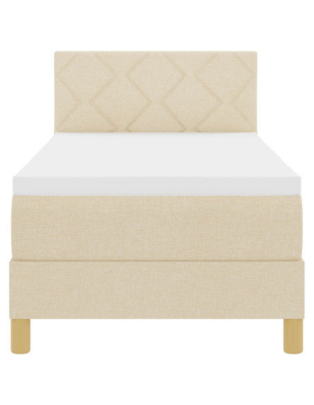 Letto a molle con materasso Crema 80 x 200 cm Tessuto