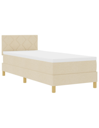 Letto a molle con materasso Crema 80 x 200 cm Tessuto