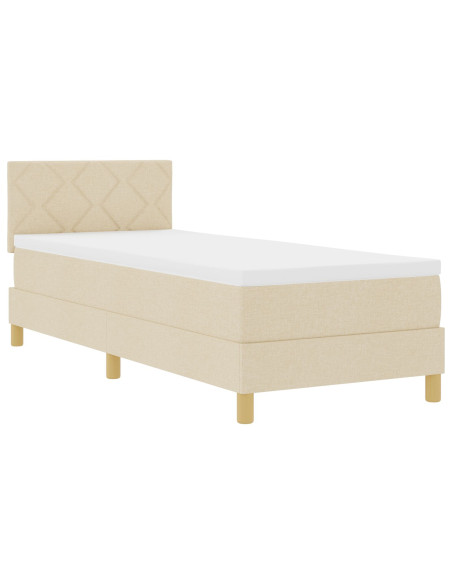 Letto a Box Spring  con Materasso Panna 80x200 cm Tessuto