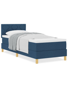 Letto a molle con materasso Blu 80 x 200 cm Tessuto
