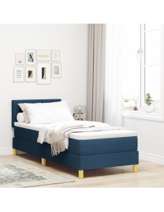 Letto a molle con materasso Blu 80 x 200 cm Tessuto 2