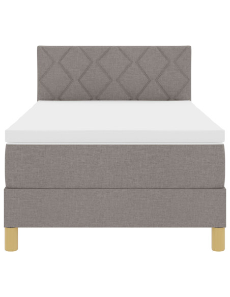 Letto con box spring  con materasso tortora 90x190 cm in tessuto