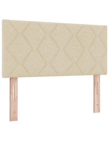 Letto a molle con materasso Crema 90 x 190 cm Tessuto