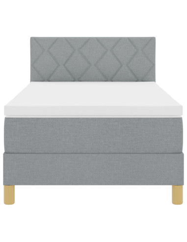 Letto a molle con materasso Grigio chiaro 90 x 200 cm Tessuto