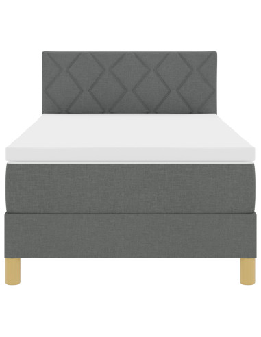 Letto a molle con materasso Grigio scuro 90 x 200 cm Tessuto